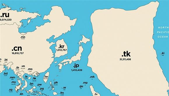 域名世界地图：蕞尔小岛，域名最多！